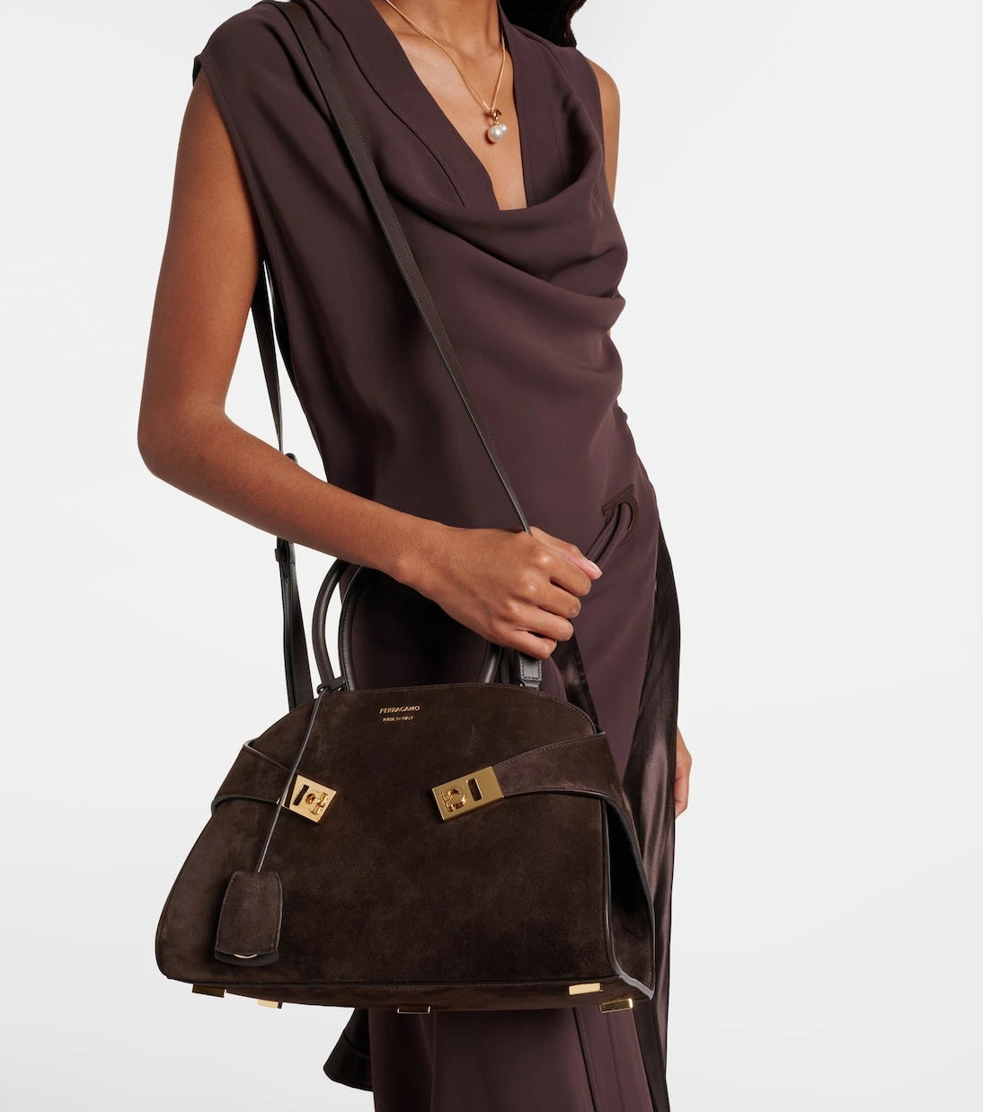 Ferragamo - Hug suede tote bag
