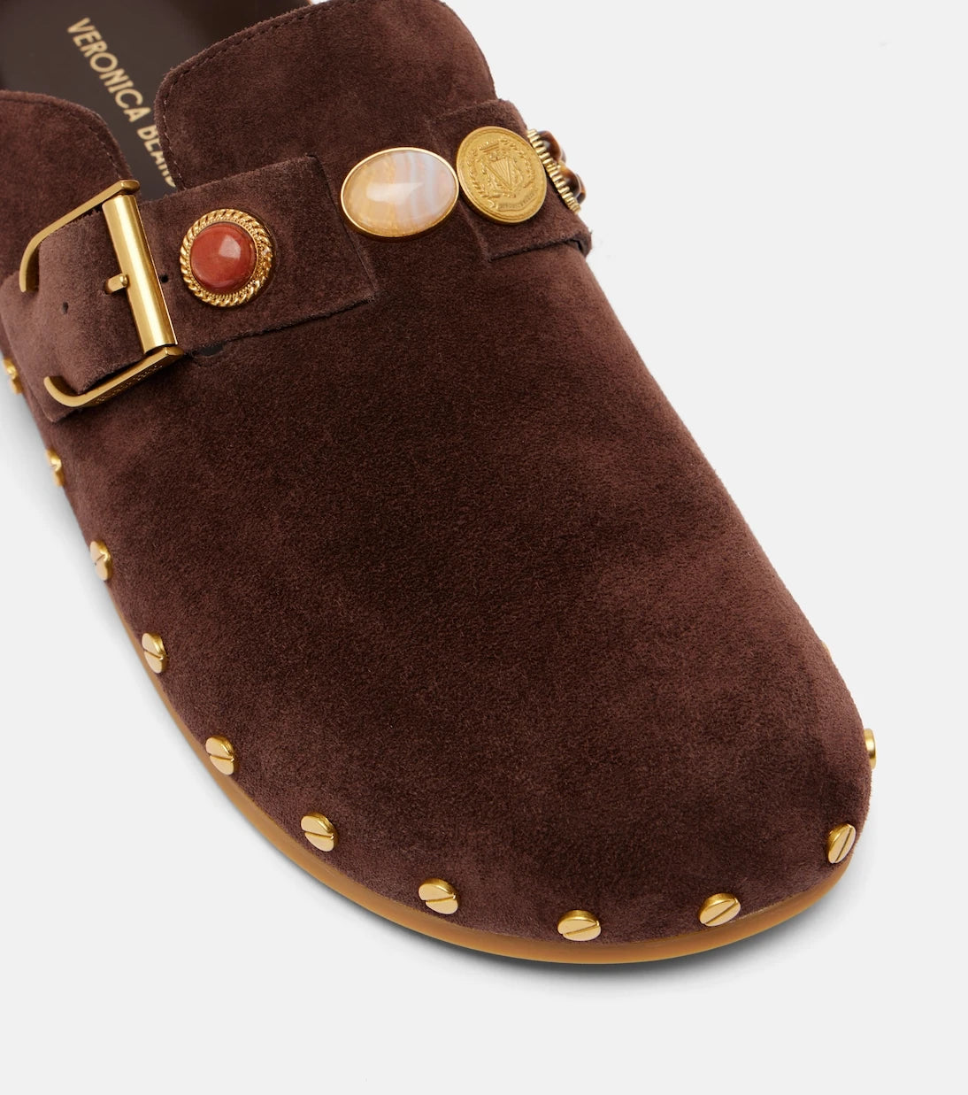 Veronica Beard - Fern embellished suede mules
