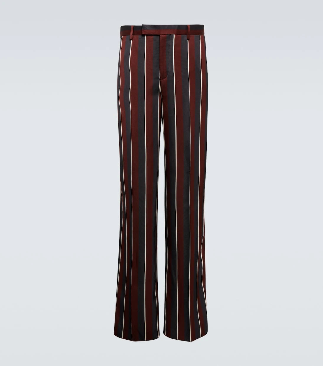 Versace - High-rise striped straight crêpe pants