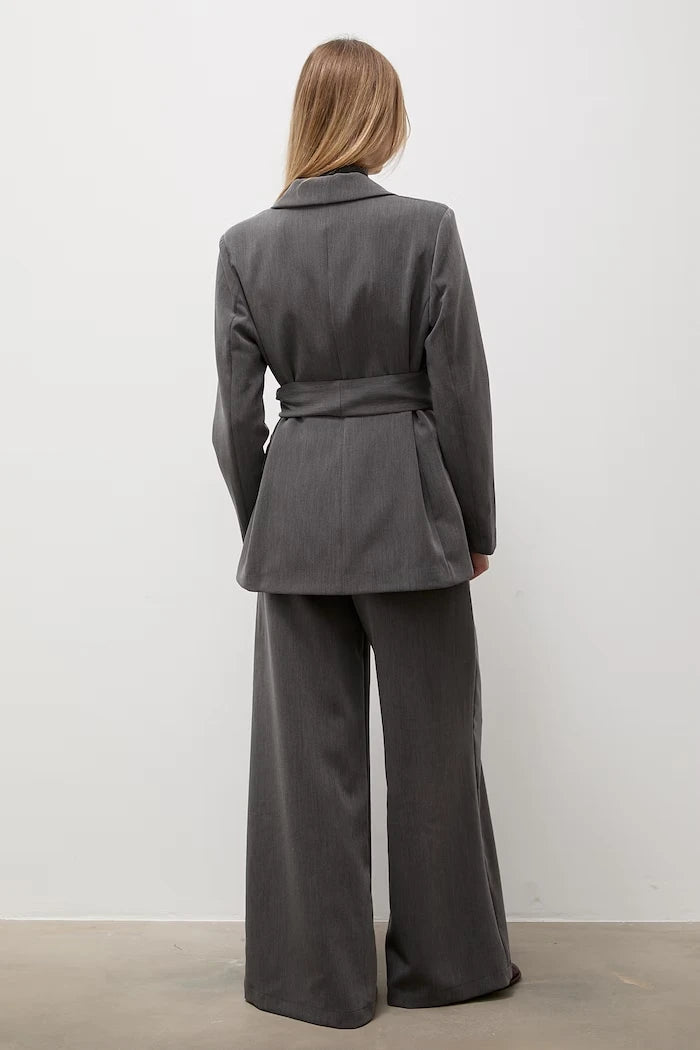 Viskozlu tek düğmeli kadın blazer