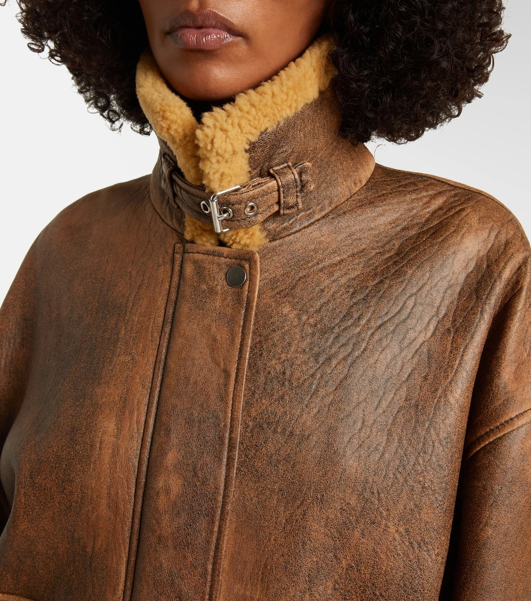 Khaite - Sandor shearling-trimmed leather jacket