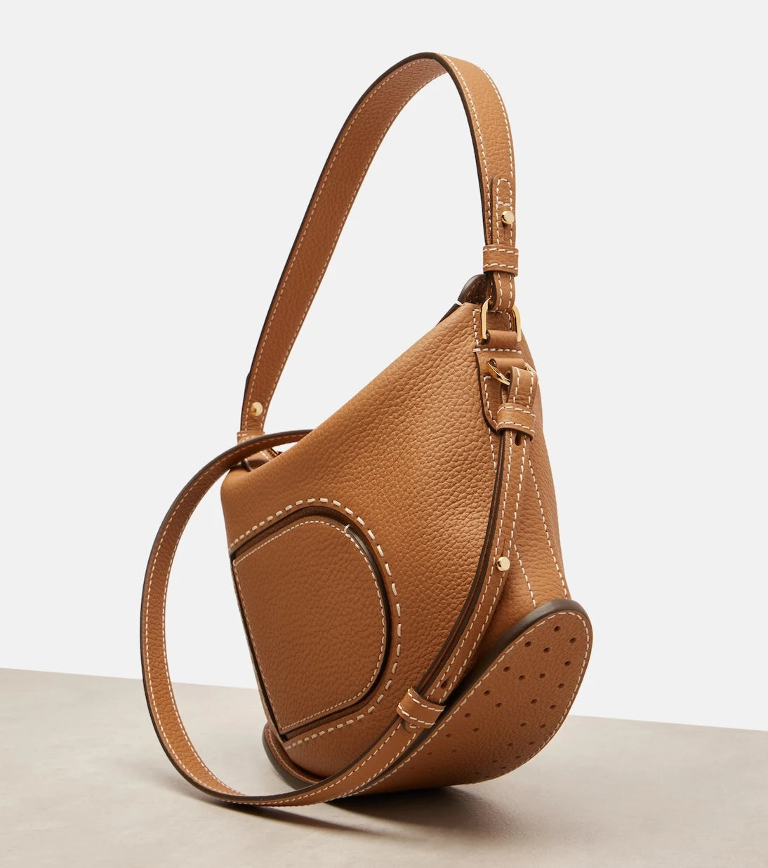 Delvaux - Pin Swing Surpiqué leather shoulder bag