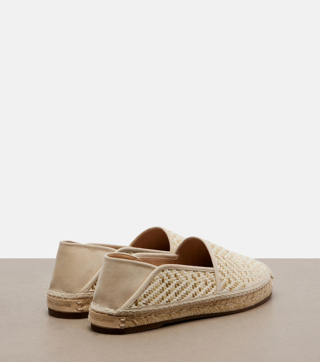 Manolo Blahnik - Espadra raffia-effect espadrilles
