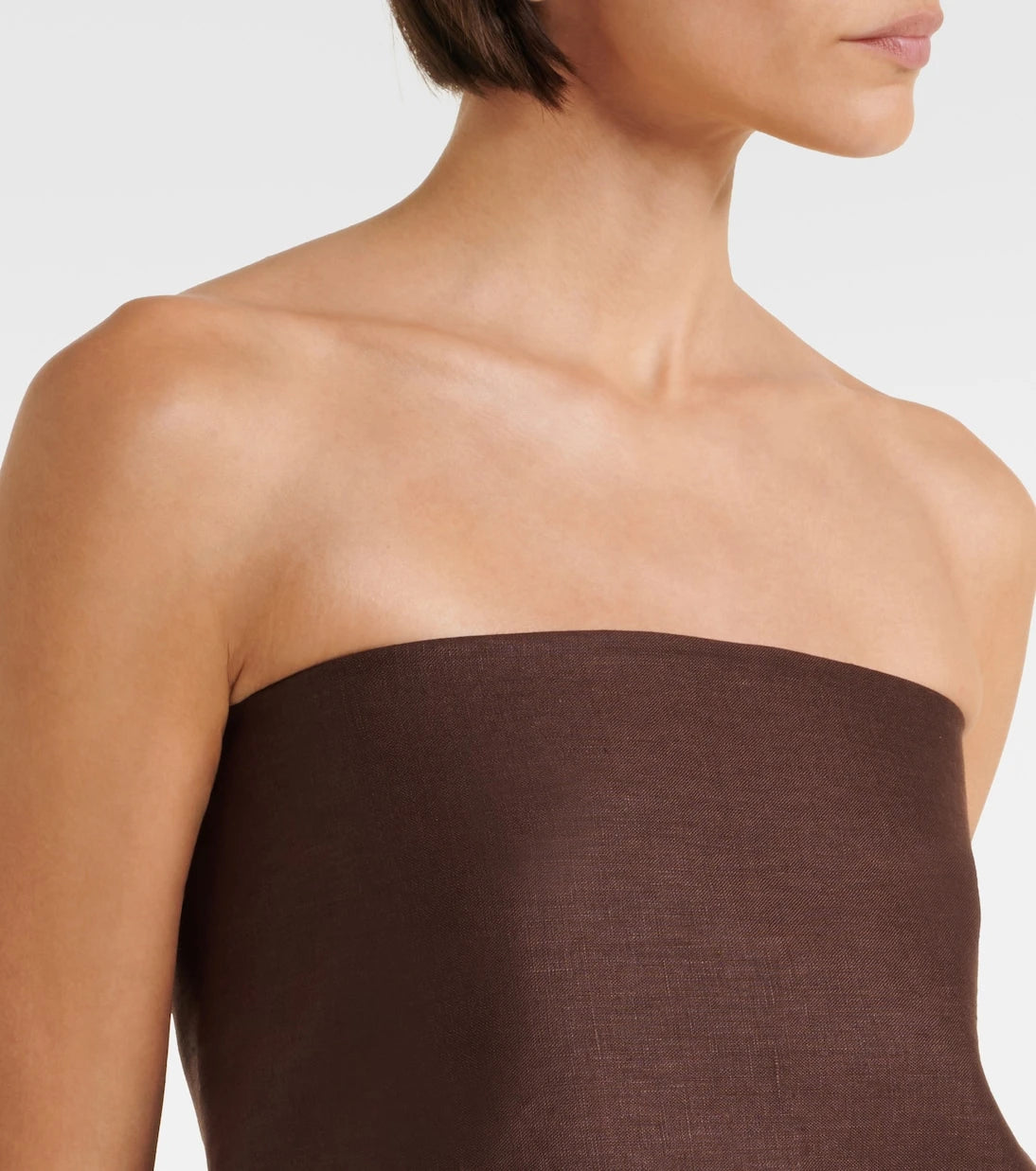 Staud - Samara studded strapless linen top