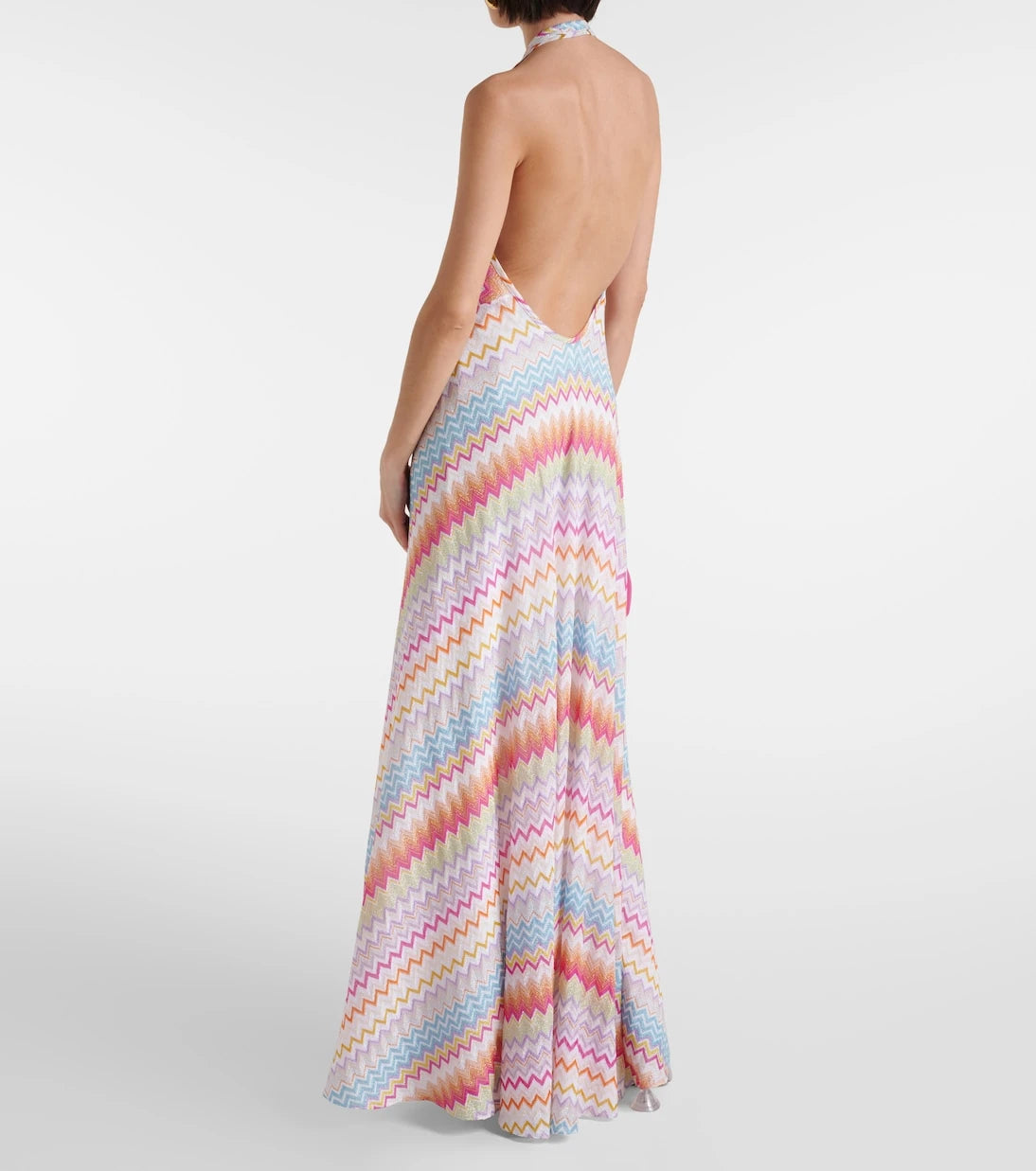 Missoni - Zig Zag halterneck lamé maxi dress