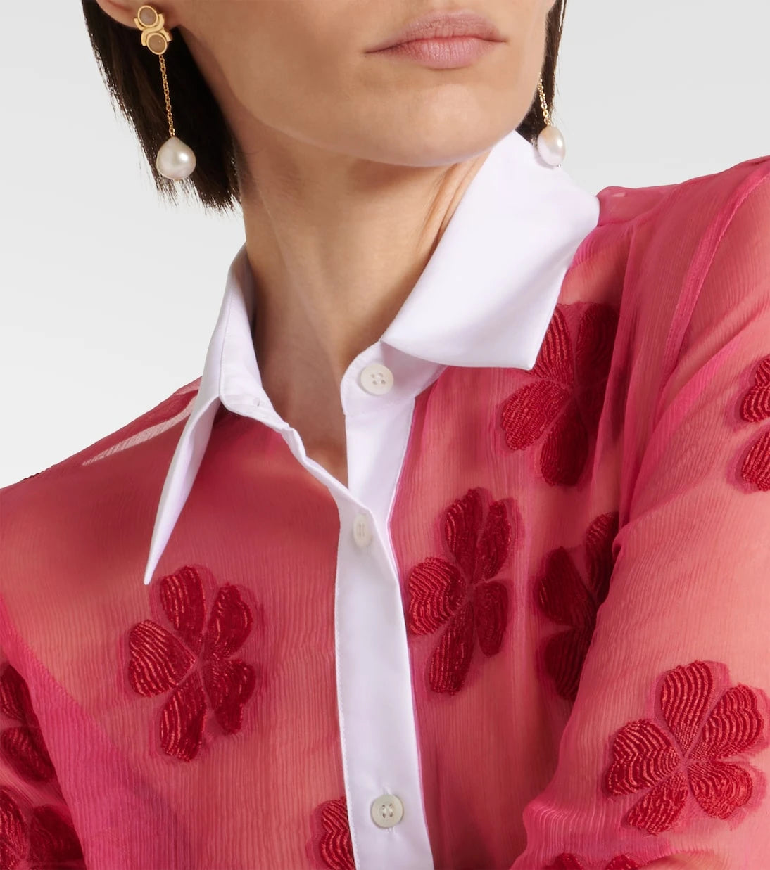 Dries Van Noten - Floral cotton jacquard shirt