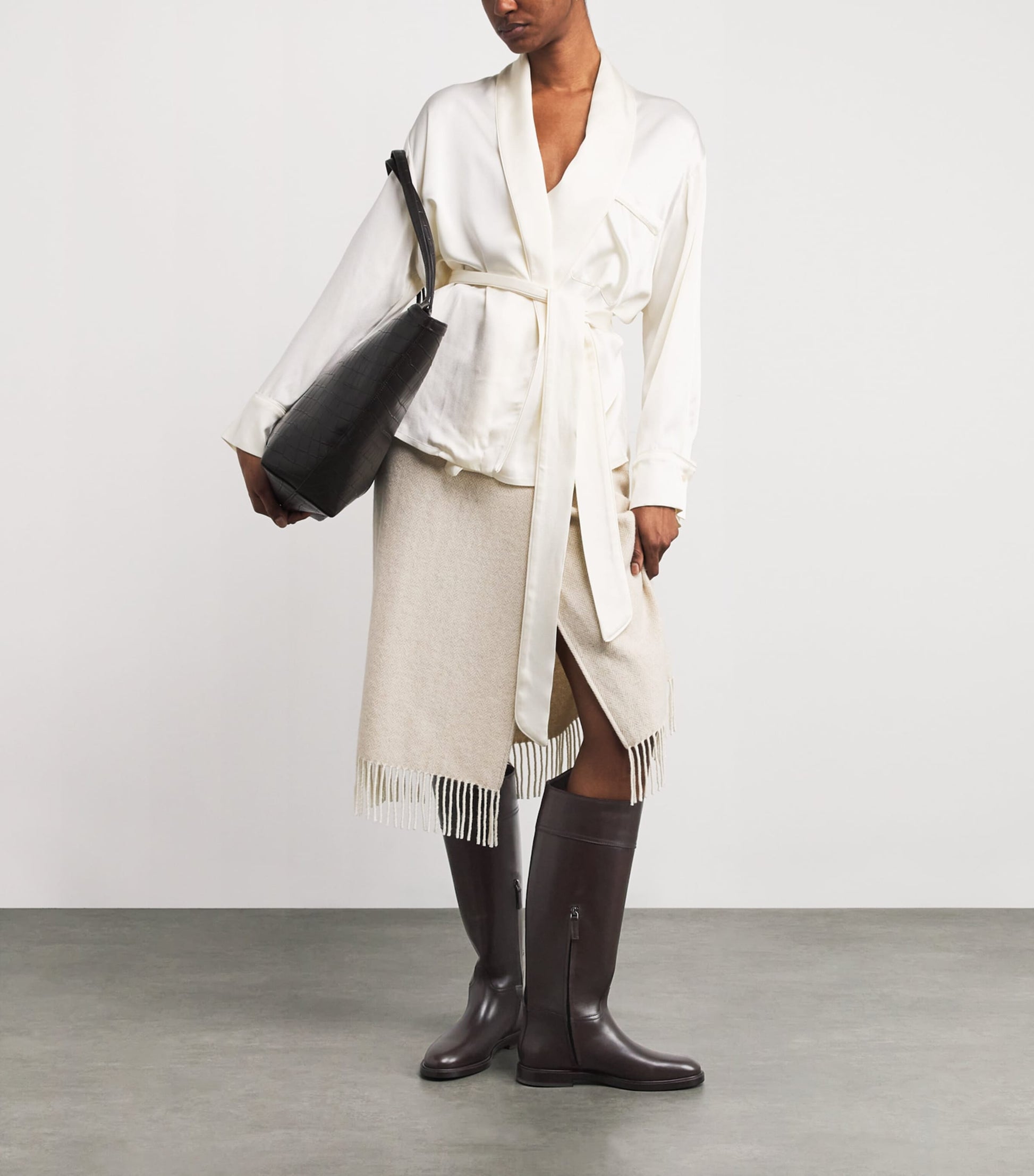 Brunello Cucinelli Brown Leather Riding Boots