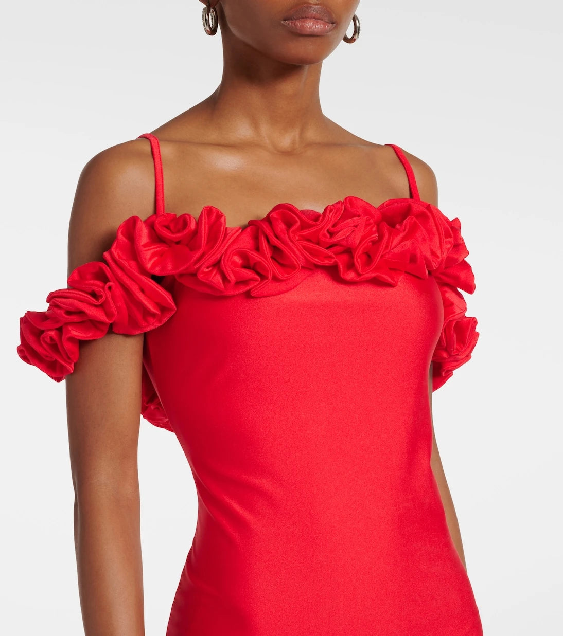 Coperni - Floral-appliqué jersey gown