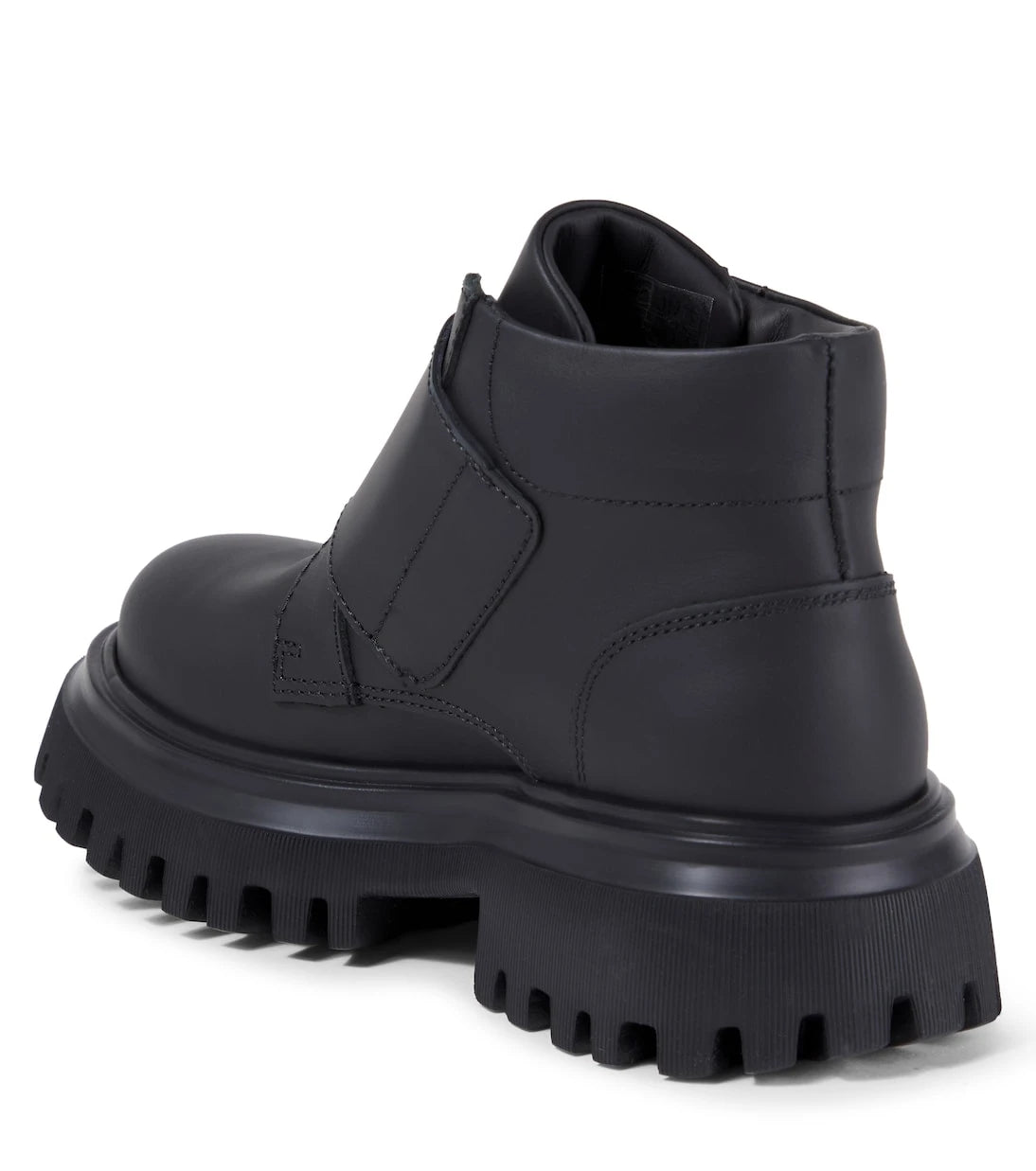 Dolce&Gabbana Kids - حذاء بوت جلد منقوش بشعار DG