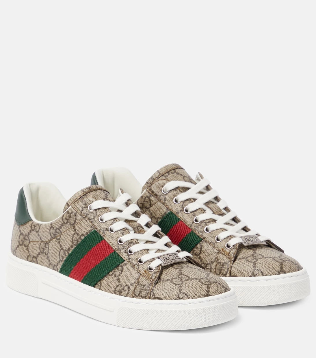 Gucci - أحذية سنيكرز Ace من قماش GG مع تزيينات جلدية