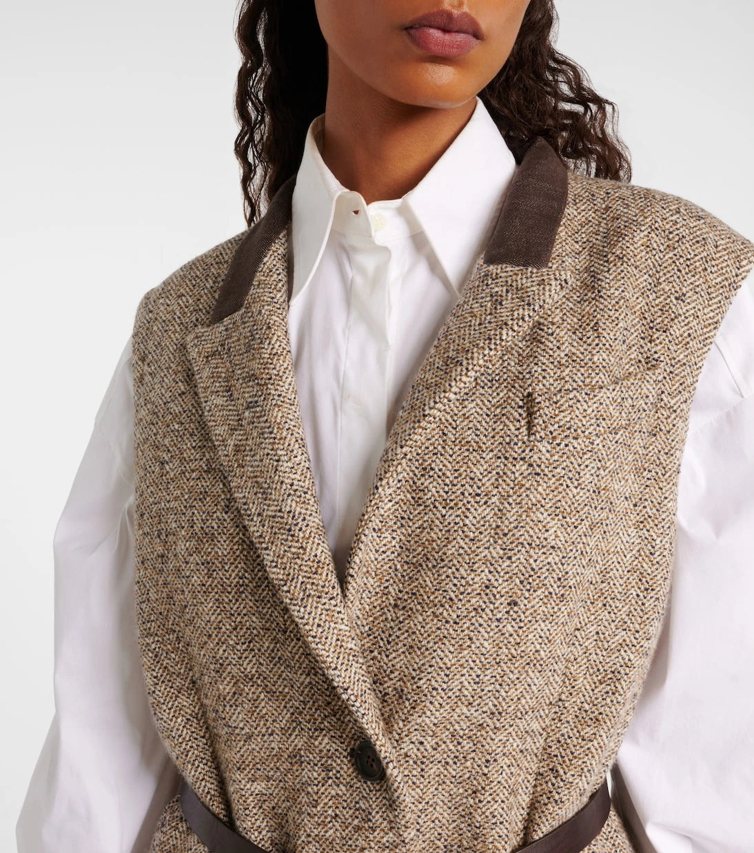 Brunello Cucinelli - Belted wool and silk-blend vest