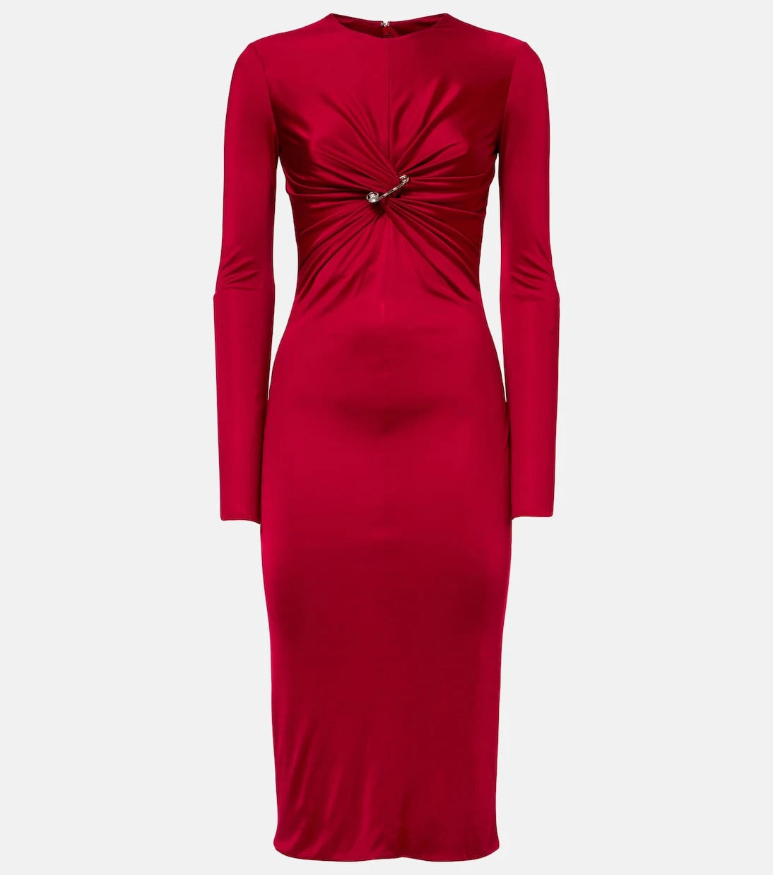 Versace - Safety Pin gathered jersey midi dress