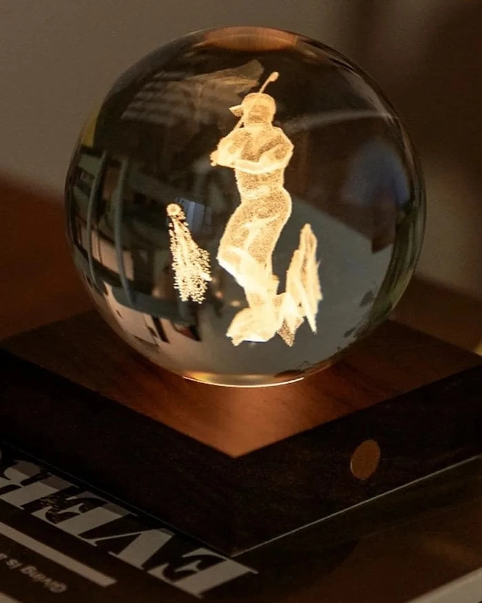 Gingko Design Amber Crystal Light Kablosuz LED Dekoratif Lamba 9,5 x 8 x 8 cm