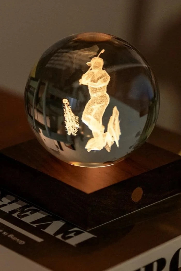 Gingko Design Amber Crystal Light Kablosuz LED Dekoratif Lamba 9,5 x 8 x 8 cm