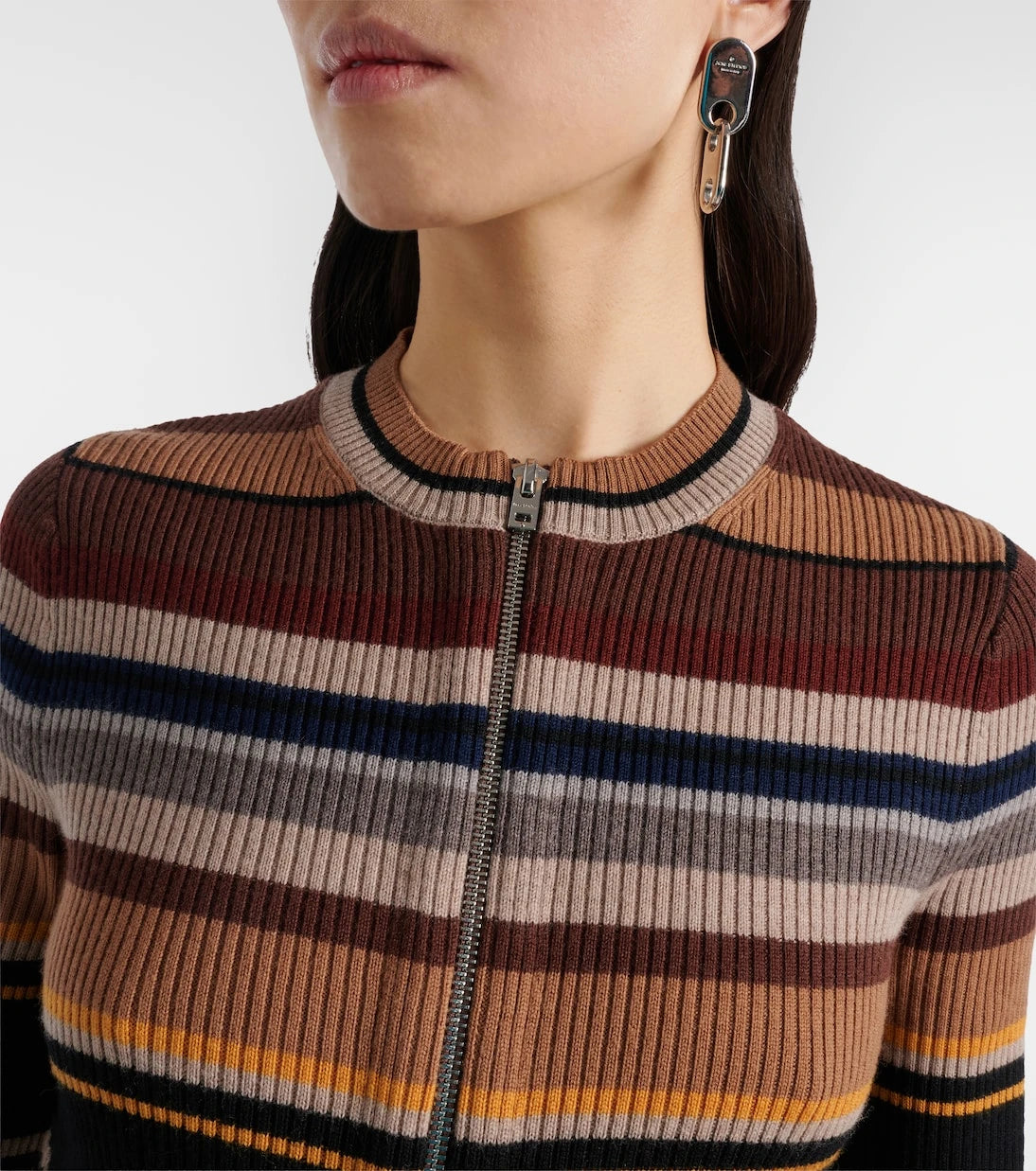 Acne Studios - Kilian striped zip-up wool cardigan