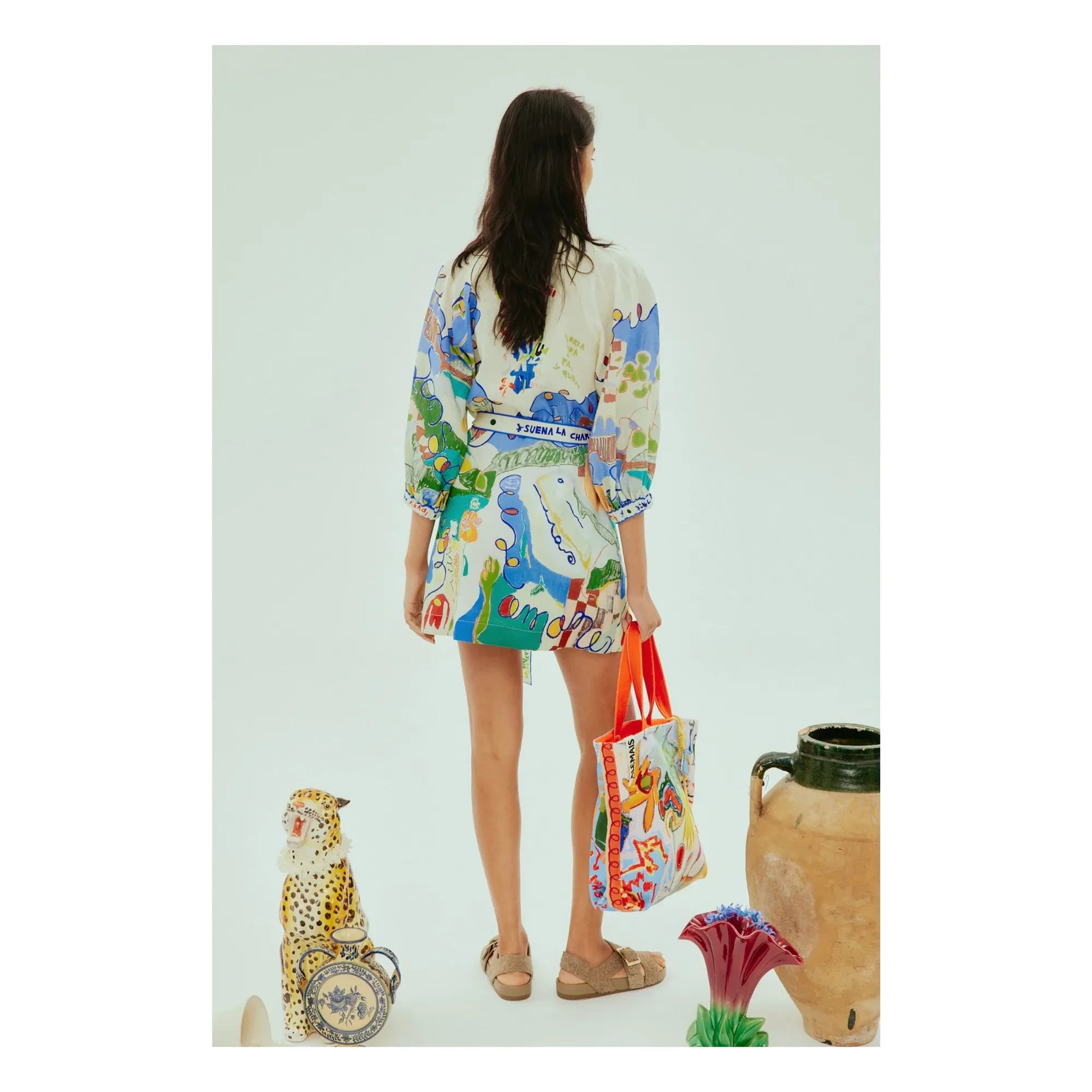 Alémais - Nadia Linen Short Dress | Blue