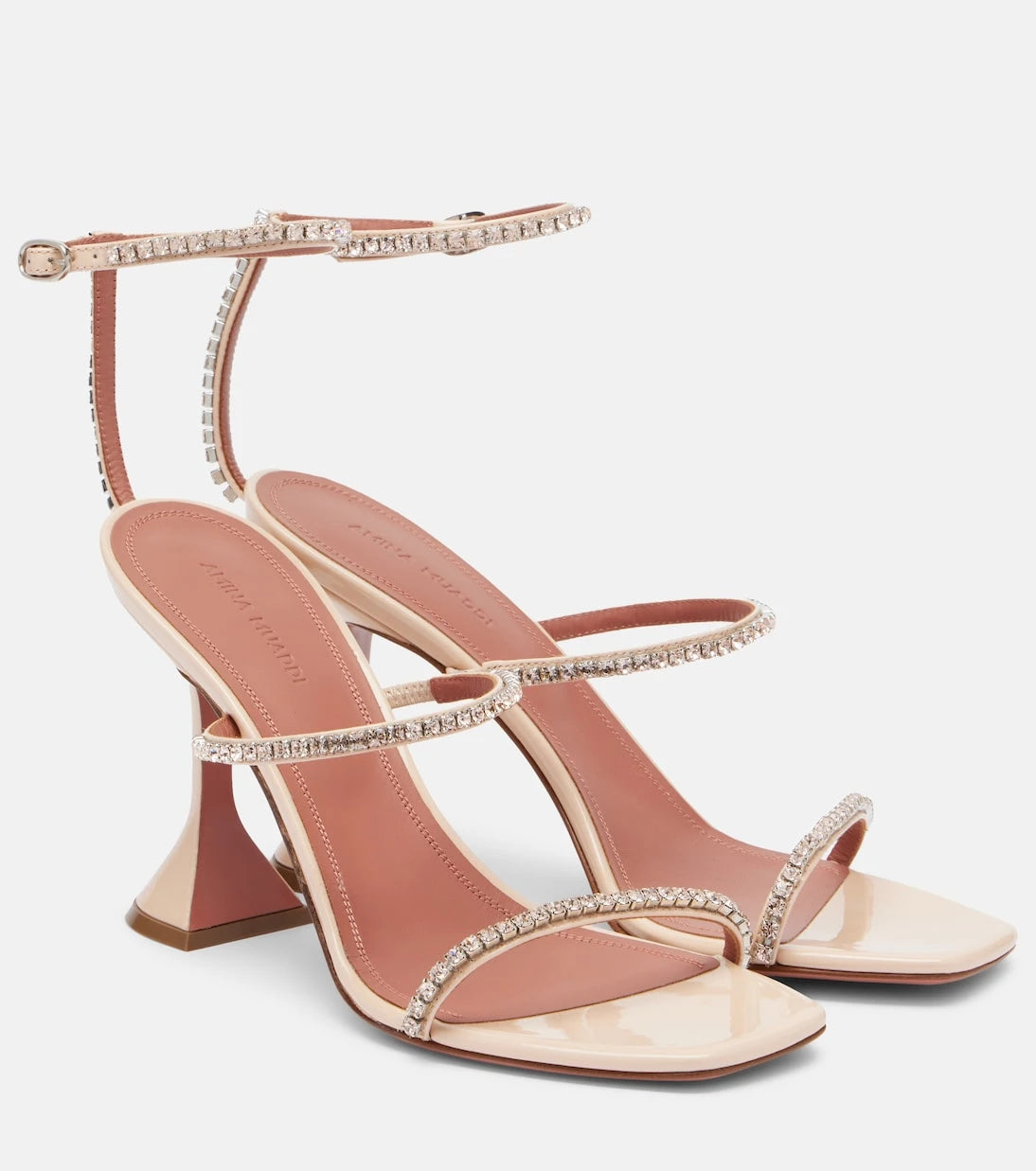 Amina Muaddi - Gilda embellished patent leather sandals