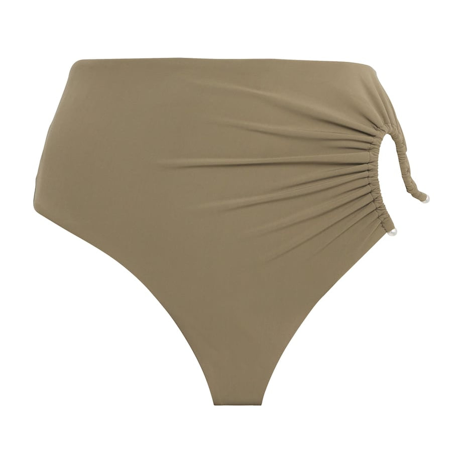 Green High-Rise Crescent Bikini Briefs