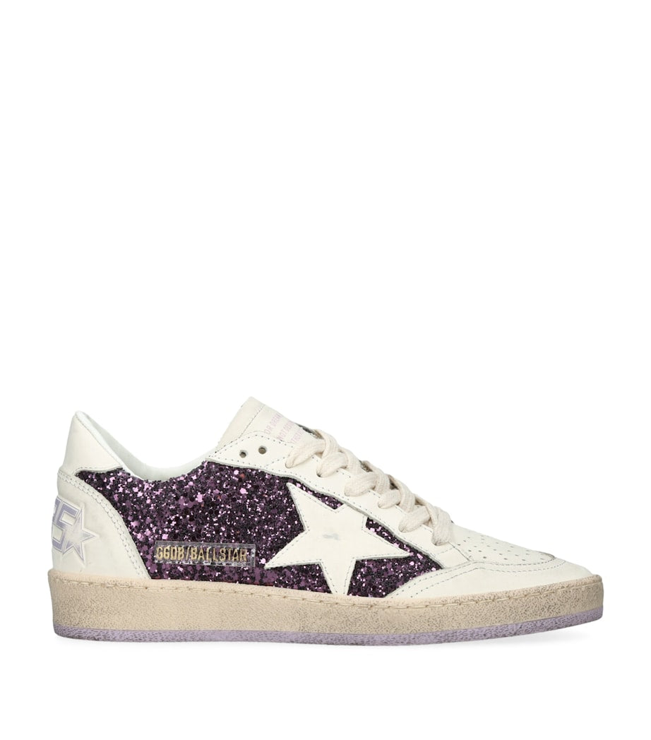 Golden Goose Purple Glitter Ball Star Sneakers
