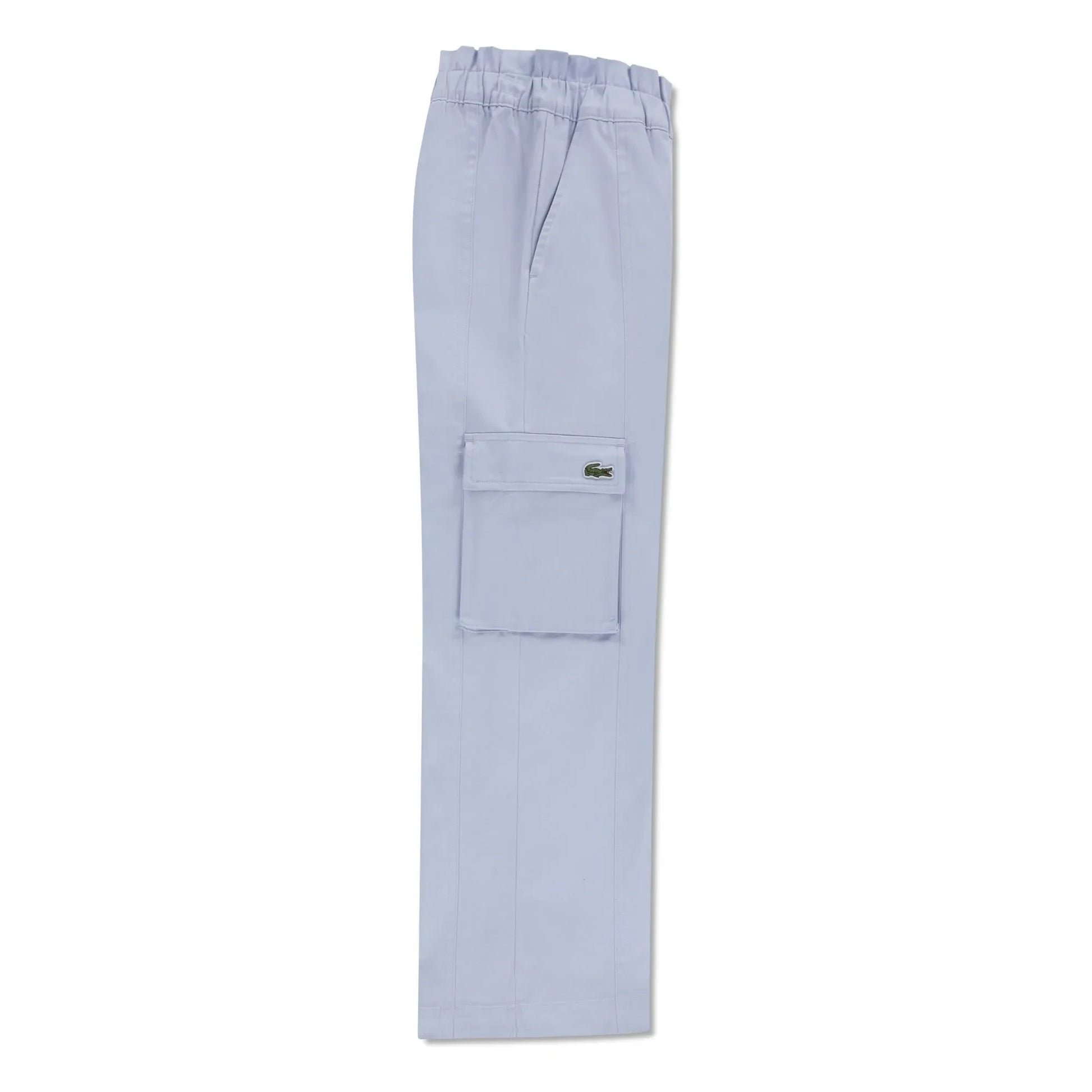 Lacoste - Elasticated Waist Organic Cotton Cargo Pants | Light Blue