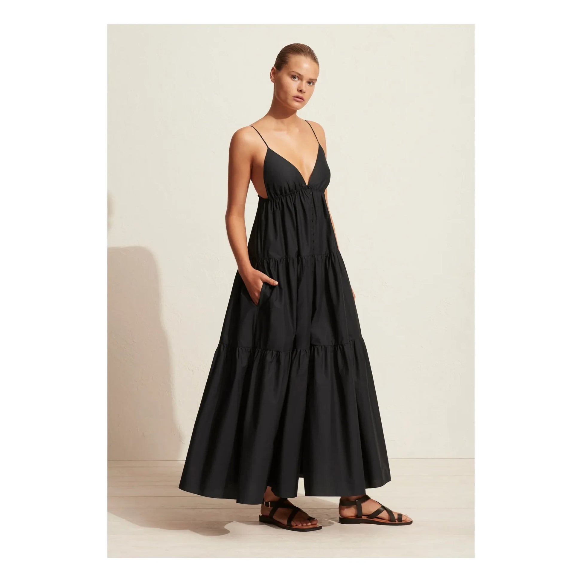 Matteau - Triangle Tiered Dress | Black