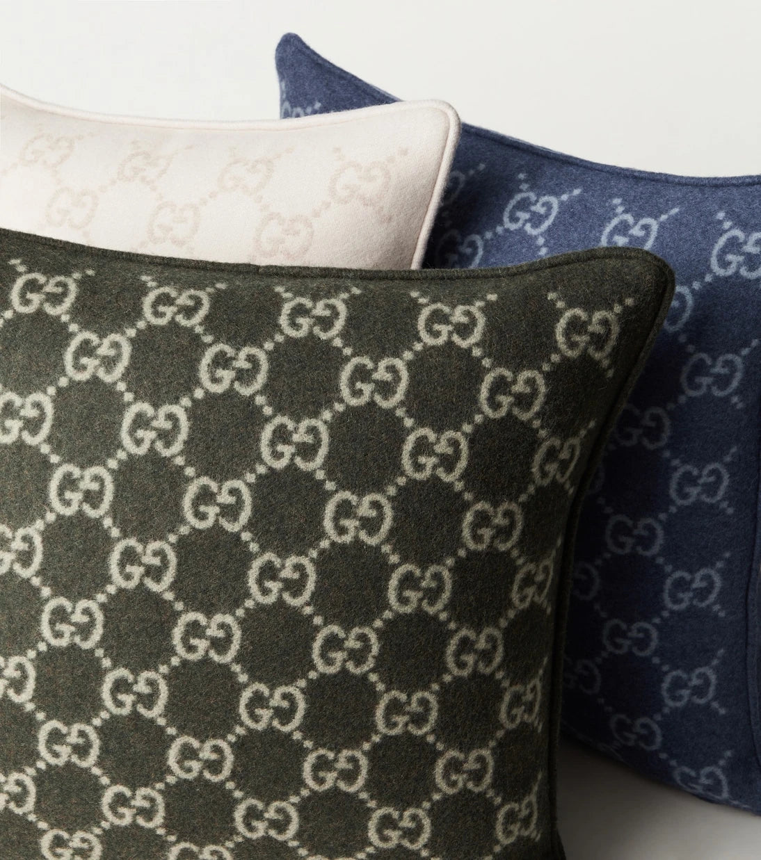 Gucci - وسادة جاكار GG من الصوف والكشمير