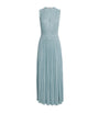 VALENTI Blue Knitted V-Neck Maxi Dress