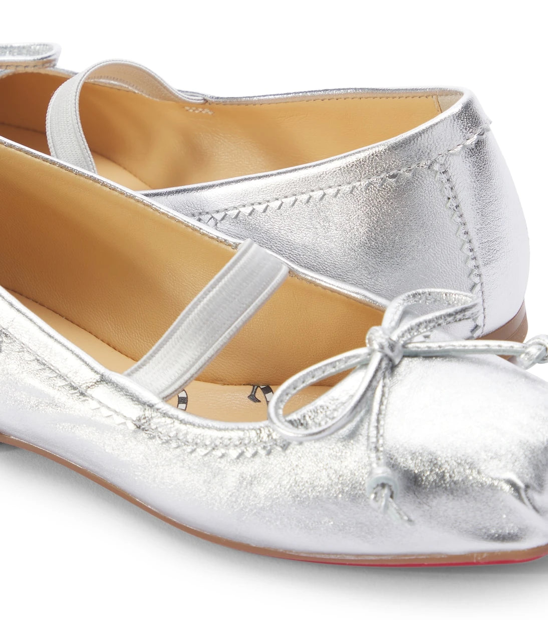 Christian Louboutin Kids - Baballet metallic leather ballet flats