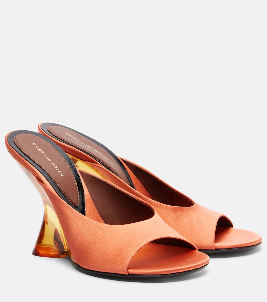 Dries Van Noten - Satin wedge mules