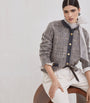Brunello Cucinelli White Mohair, Virgin Wool and Cashmere Jacquard Cardigan
