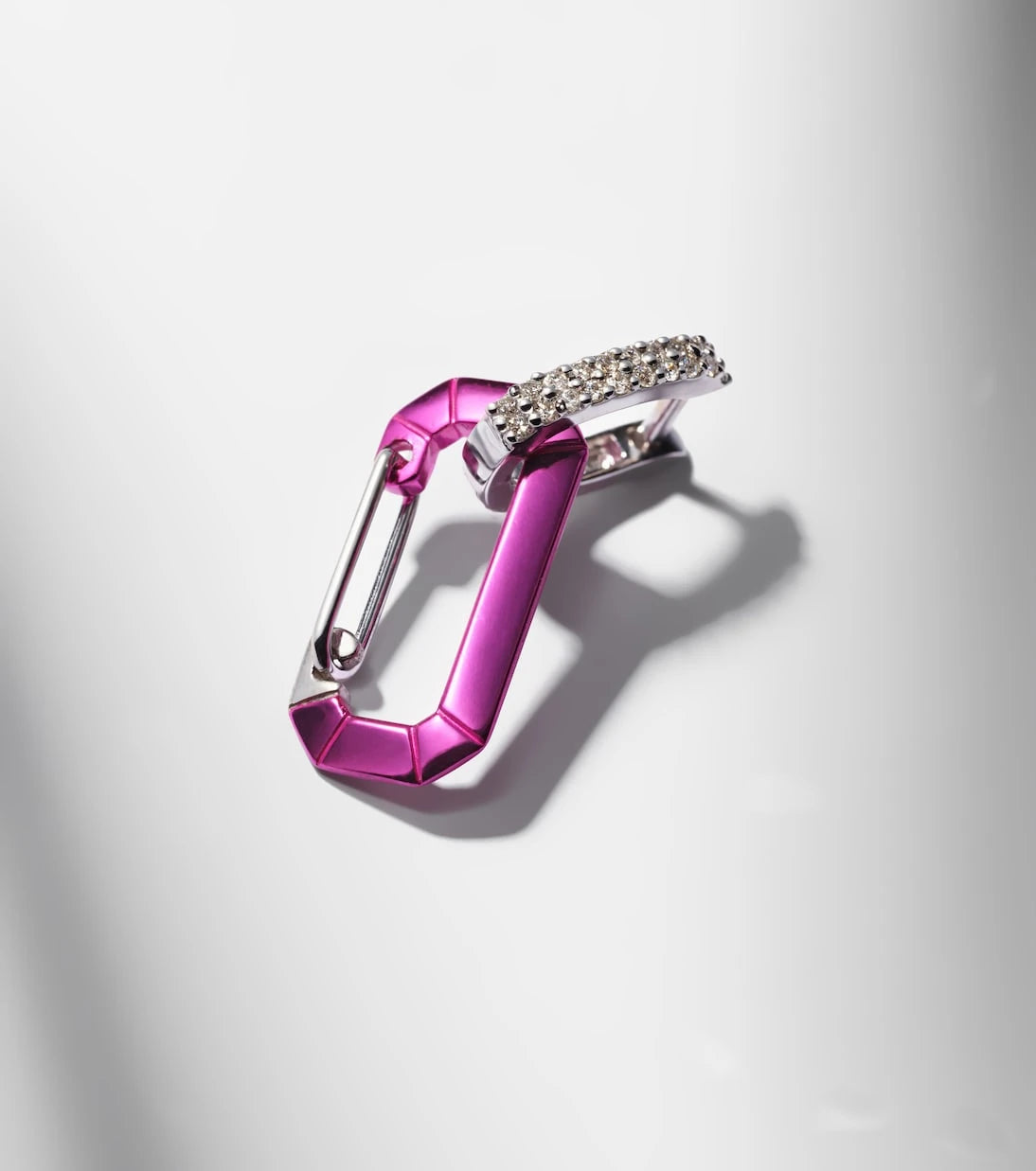 Eéra - Chiara 18kt white gold and sterling silver single earring with diamonds