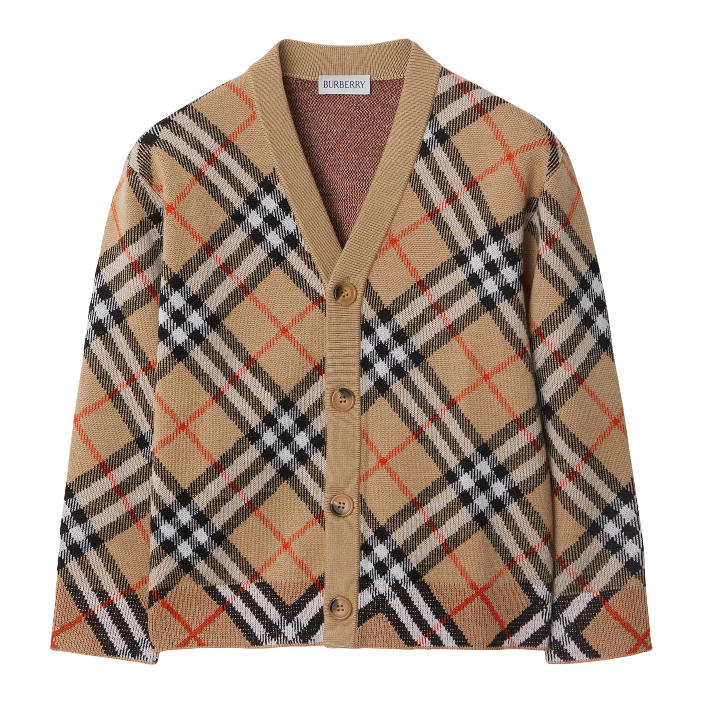 Burberry Kids Wool Check Cardigan (3-12 Years)