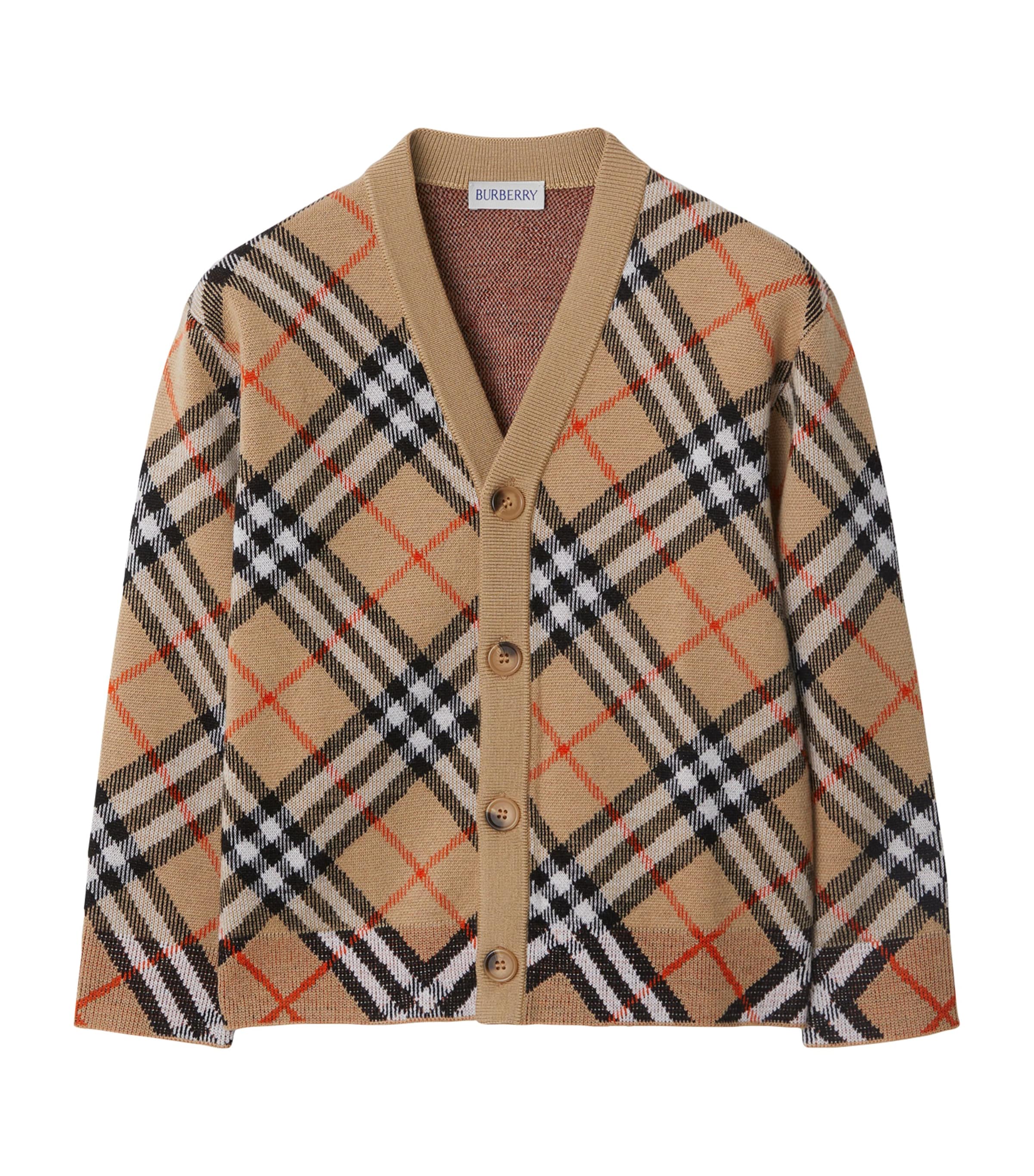 Burberry Kids Wool Check Cardigan (3-12 Years)