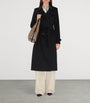 Burberry Black Cashmere Long Kensington Heritage Trench Coat