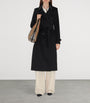 Burberry Black Cashmere Long Kensington Heritage Trench Coat