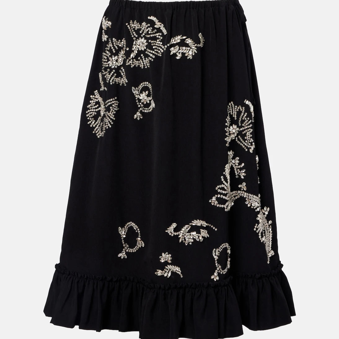 Dries Van Noten - Embellished ruffled midi skirt