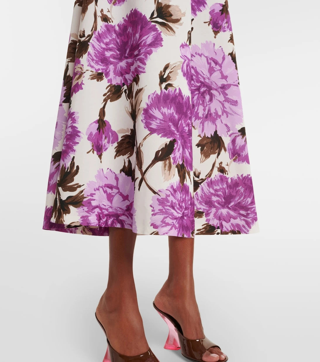 Max Mara - Floral cotton-blend faillé midi dress