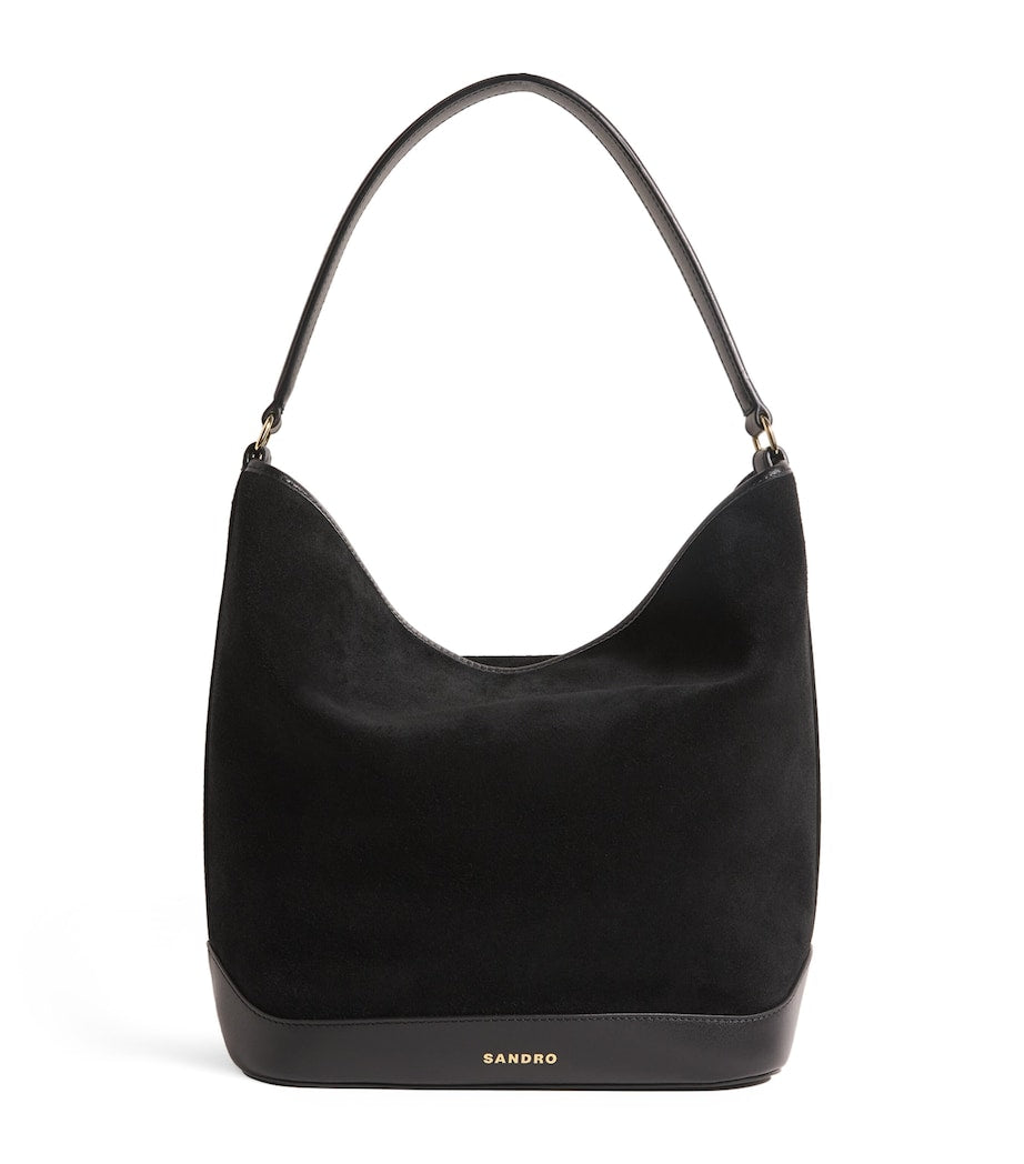 Black Suede Tangoso Bucket Bag