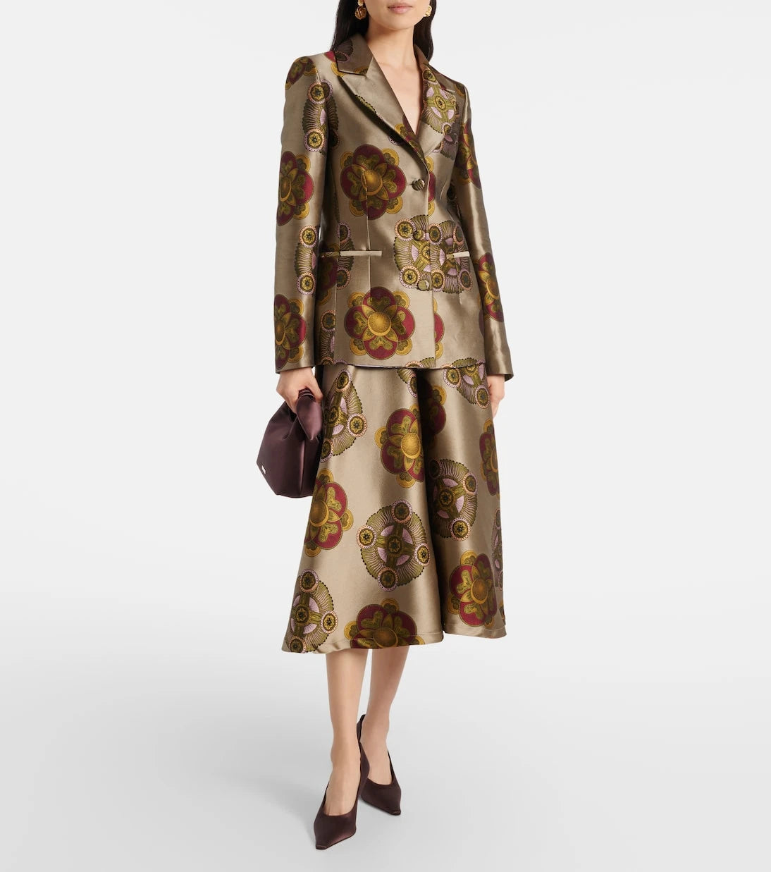 La DoubleJ - Milano printed jacquard midi skirt