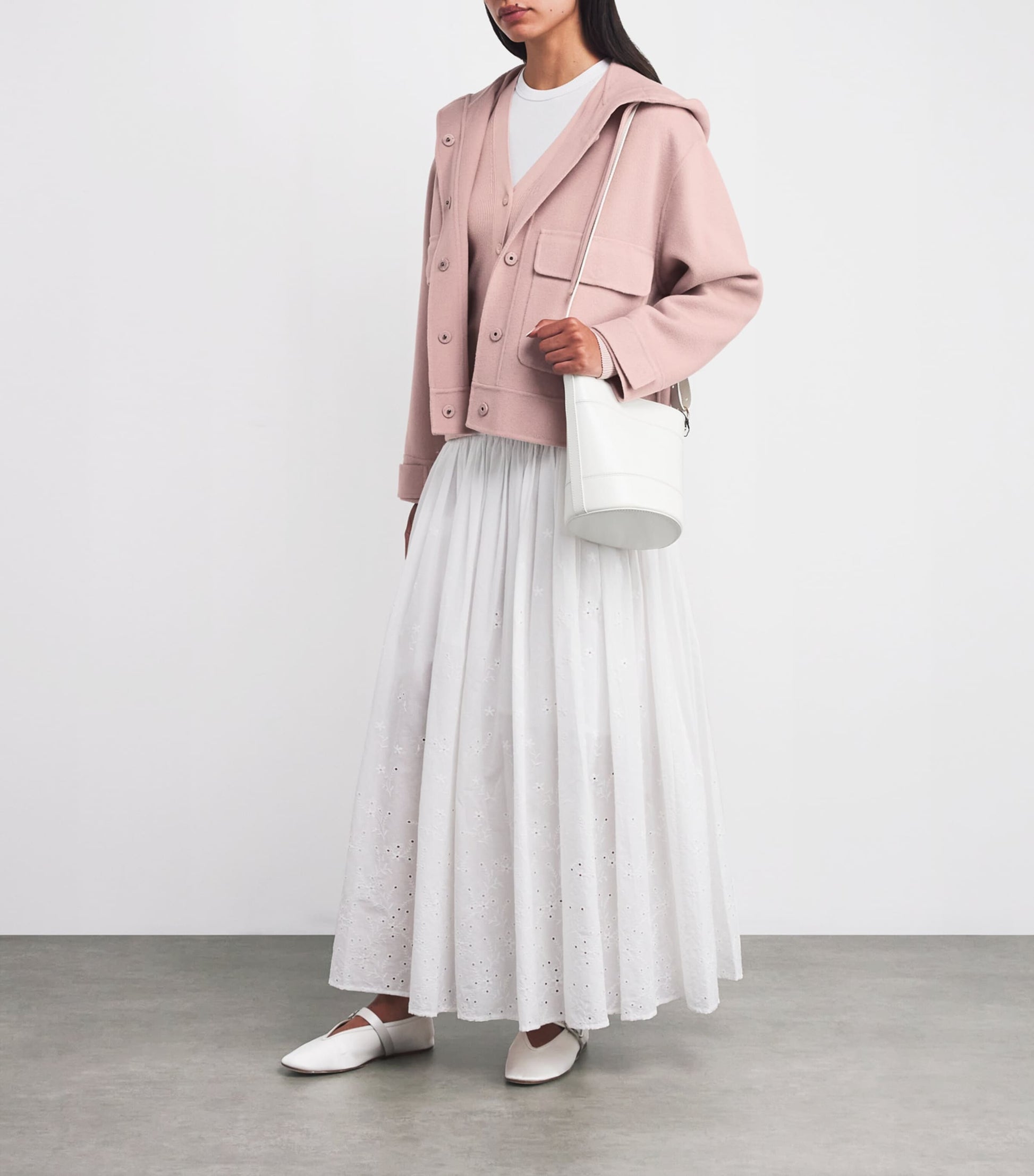 Weekend Max Mara Pink Wool-Blend Hooded Jacket