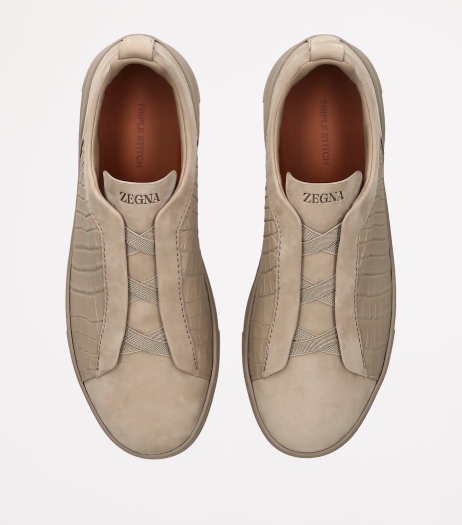 Crocodile Leather Triple Stitch SECONDSKIN Sneakers