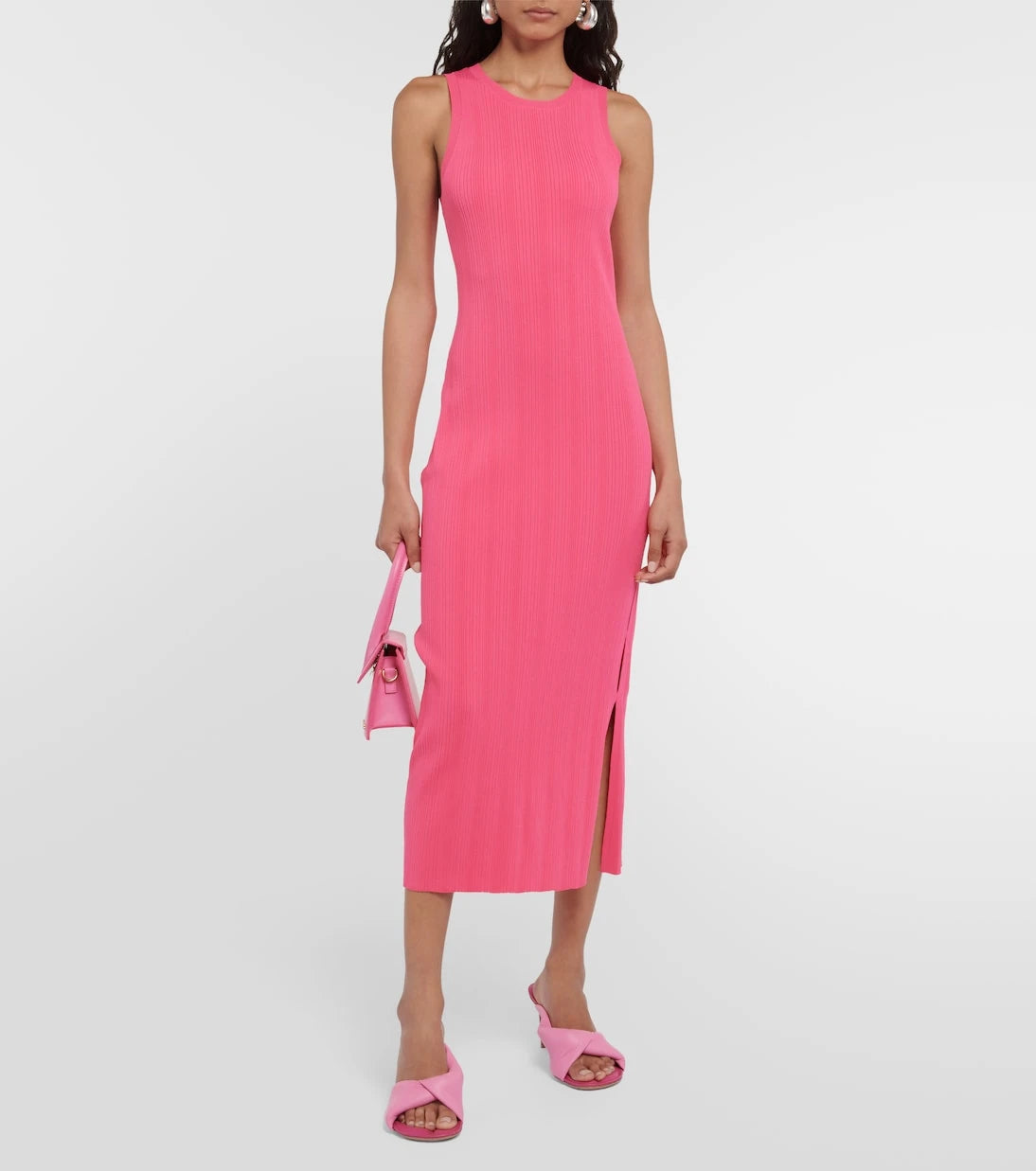 Frame - Ribbed-knit midi dress