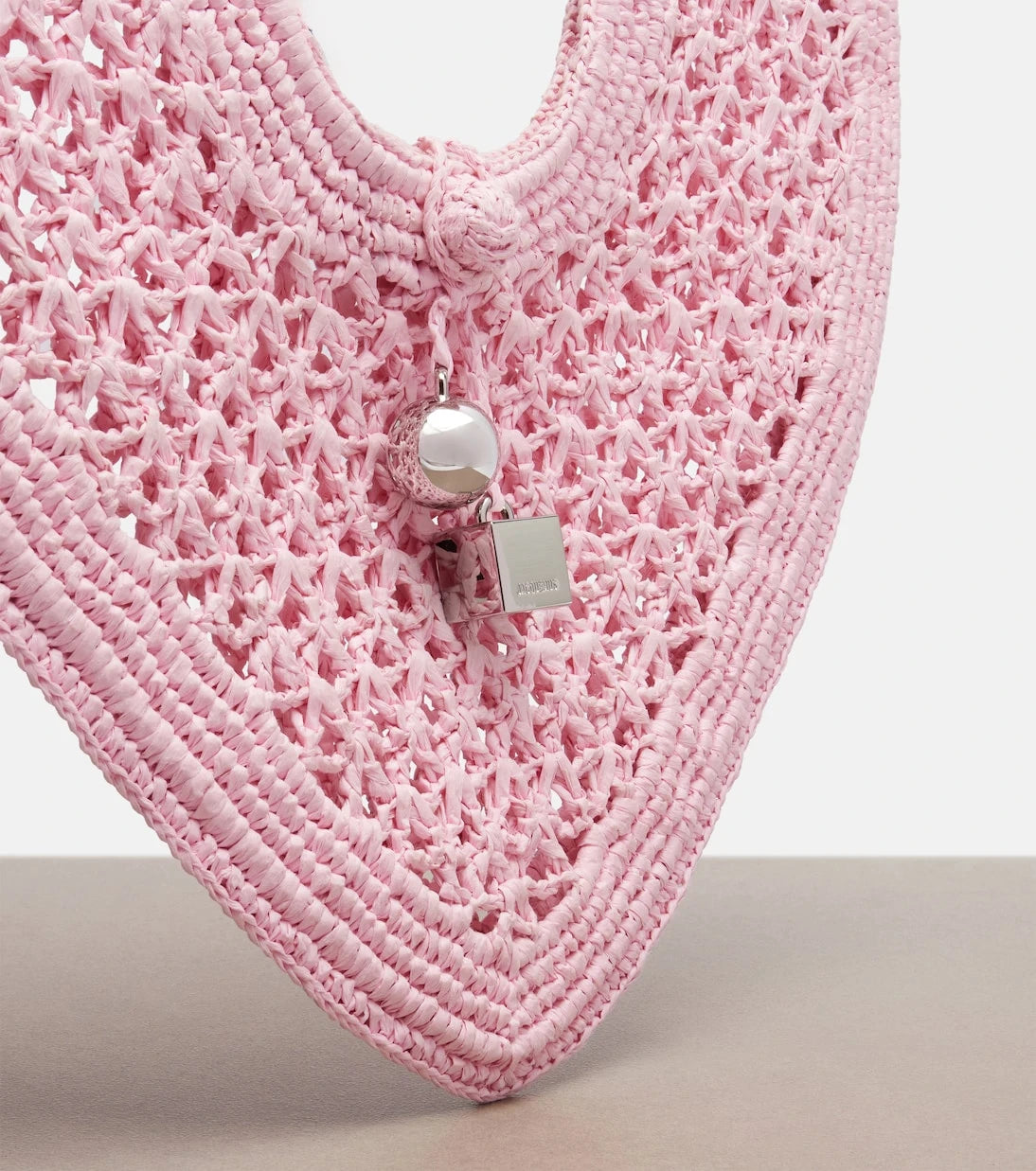 Jacquemus - Spiaggia Coeur Small raffia top-handle bag
