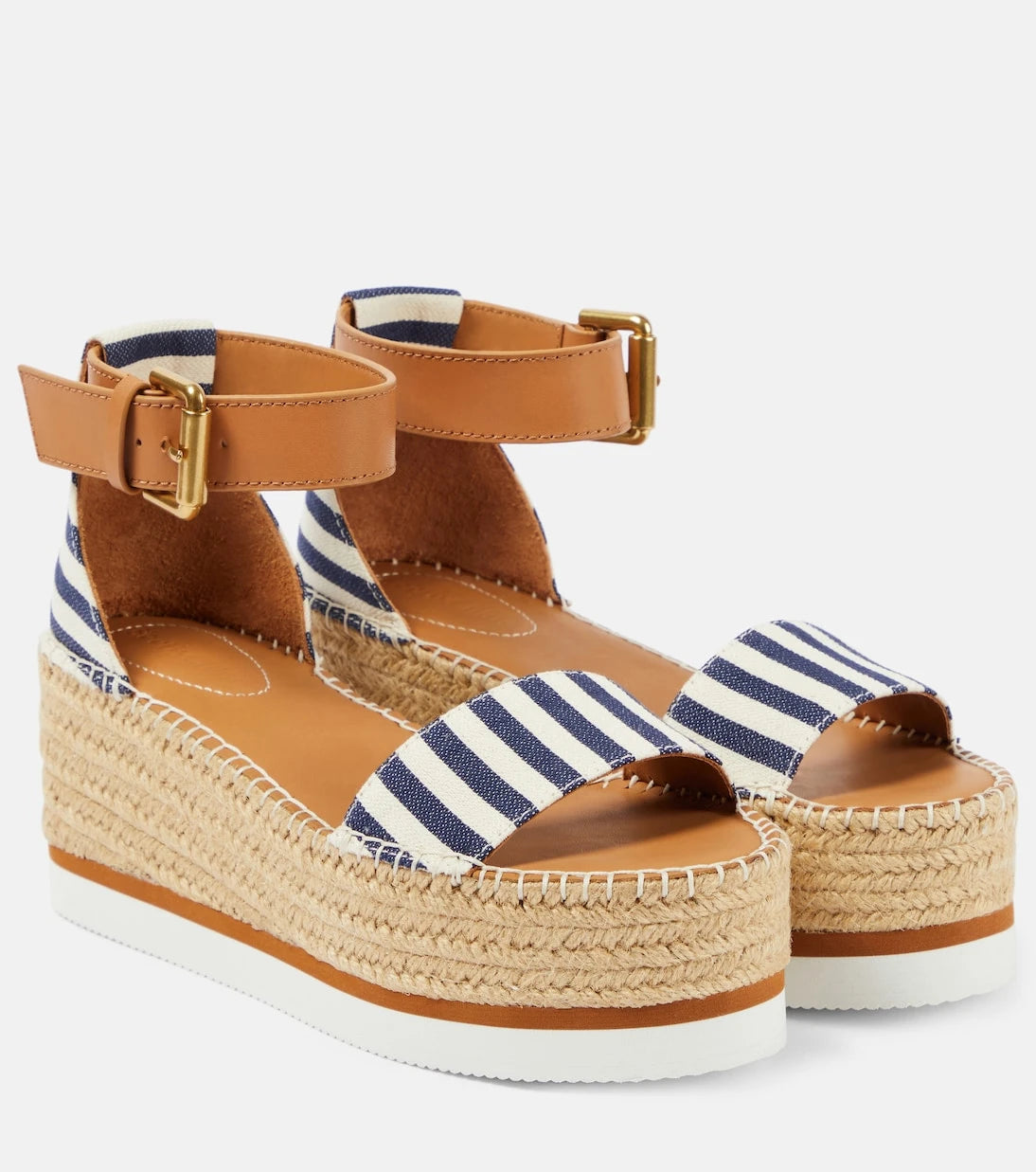 See By Chloé - Glyn striped espadrille wedges