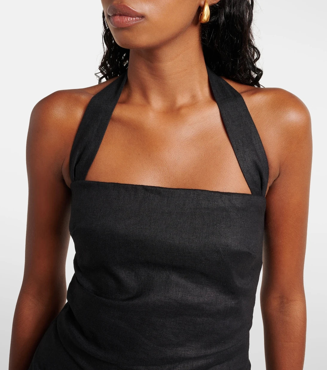 SIR - Halter neck linen minidress