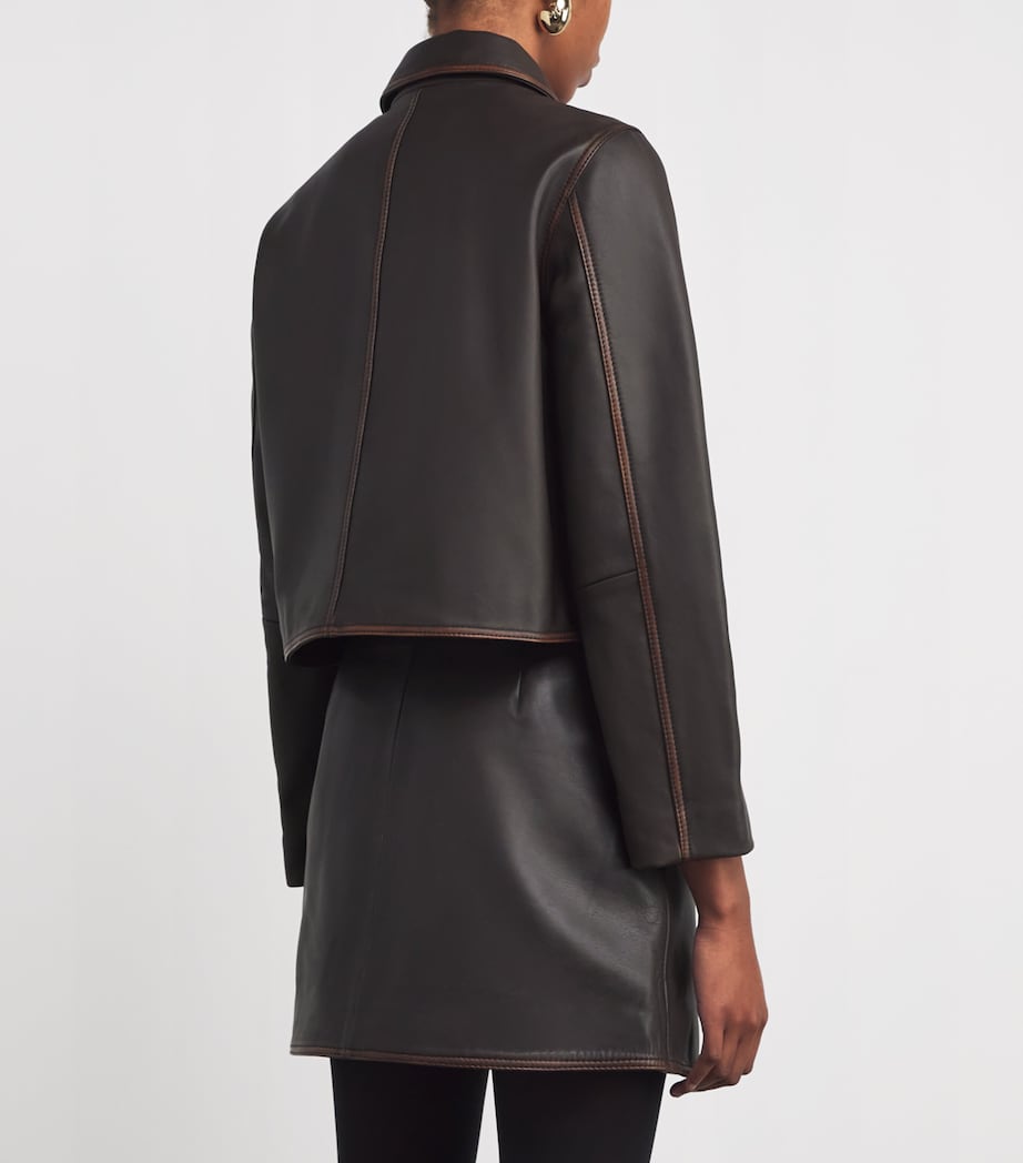 Claudie Pierlot White Leather Turn-Lock Jacket