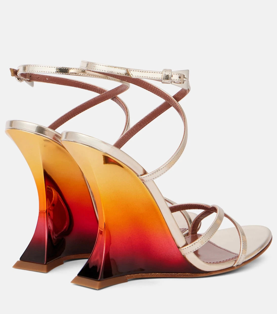 Paris Texas - Nina 105 mirrored leather wedge sandals