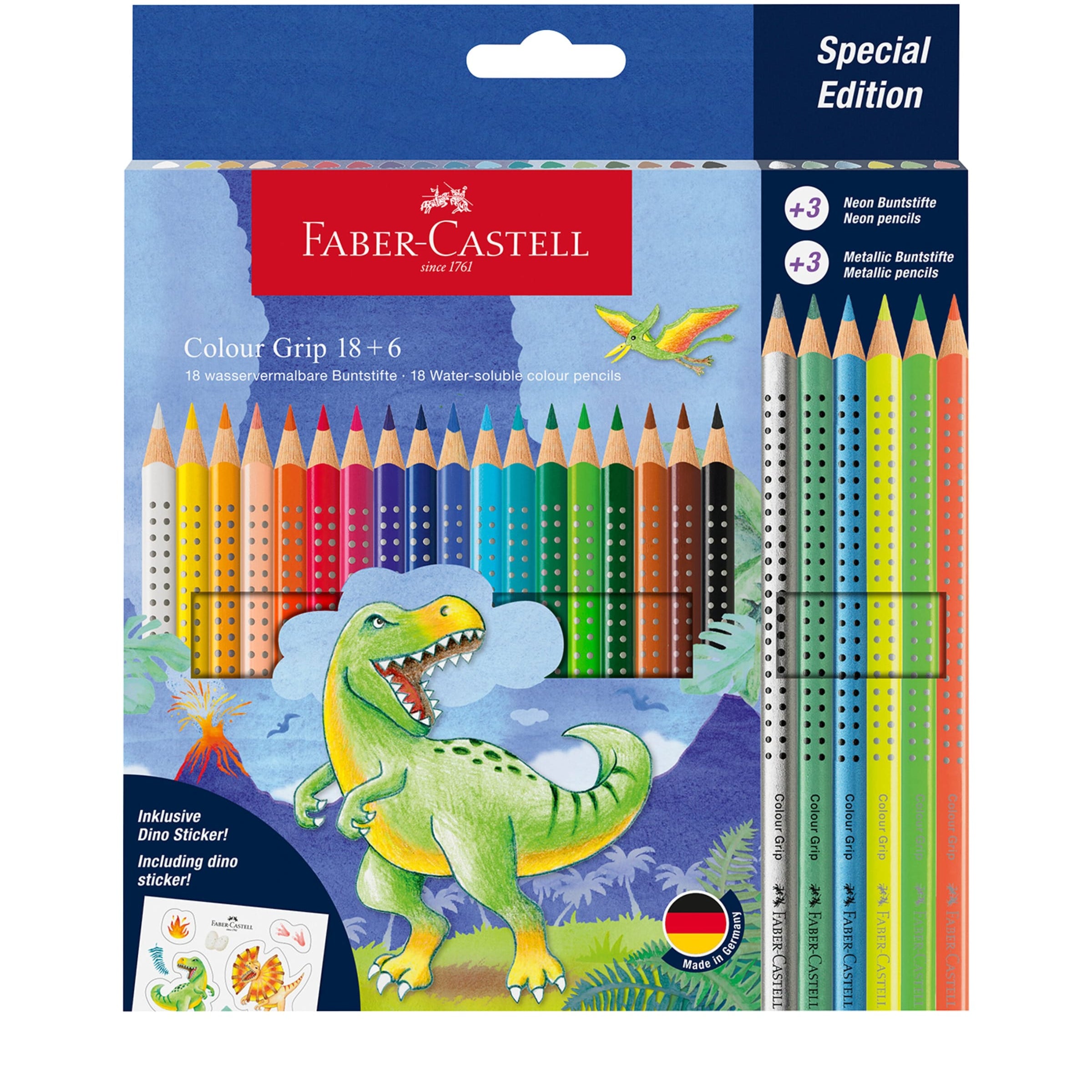 Faber-Castell Colour Grip Dinosaur Pencil Case