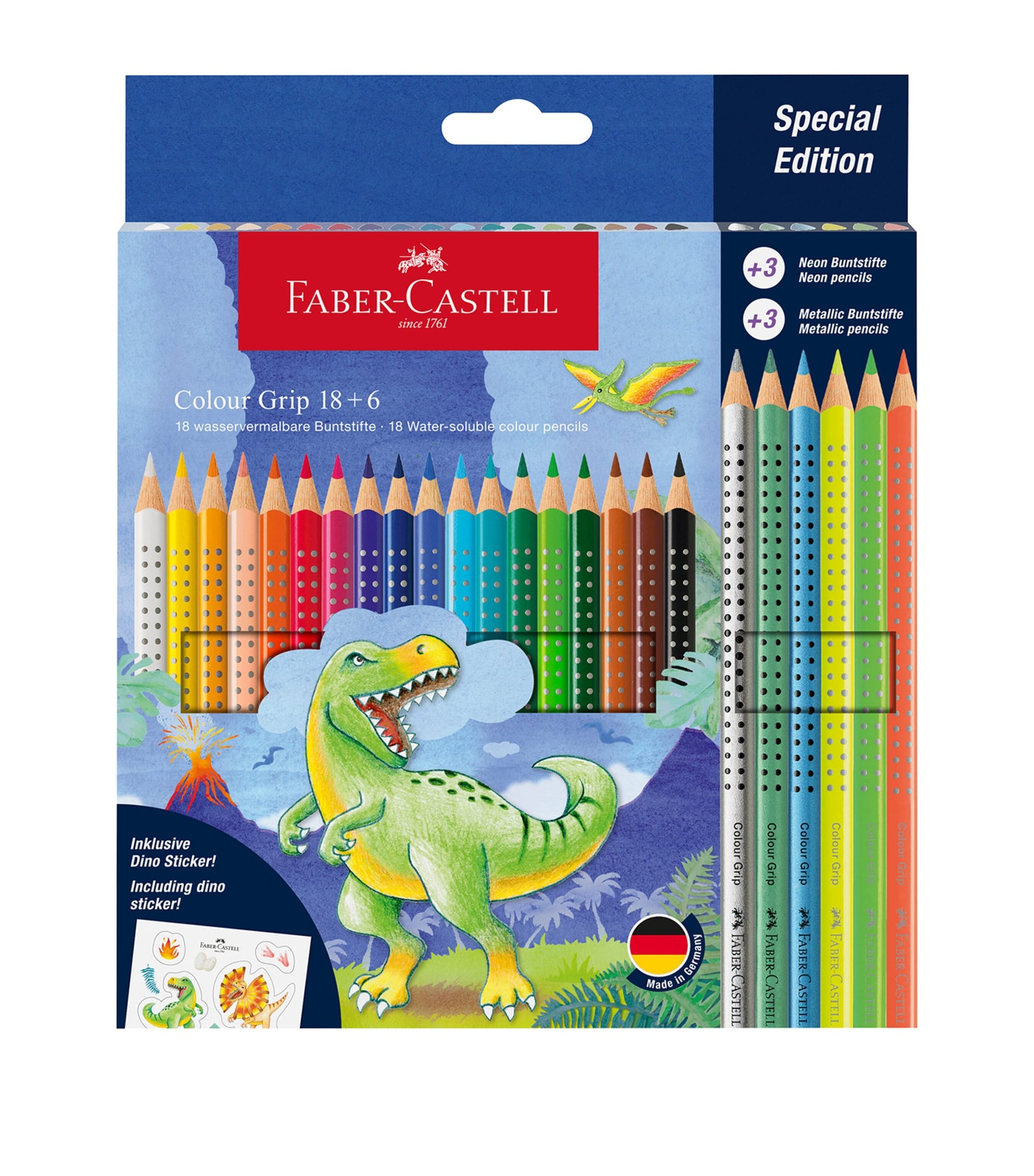 Faber-Castell Colour Grip Dinosaur Pencil Case