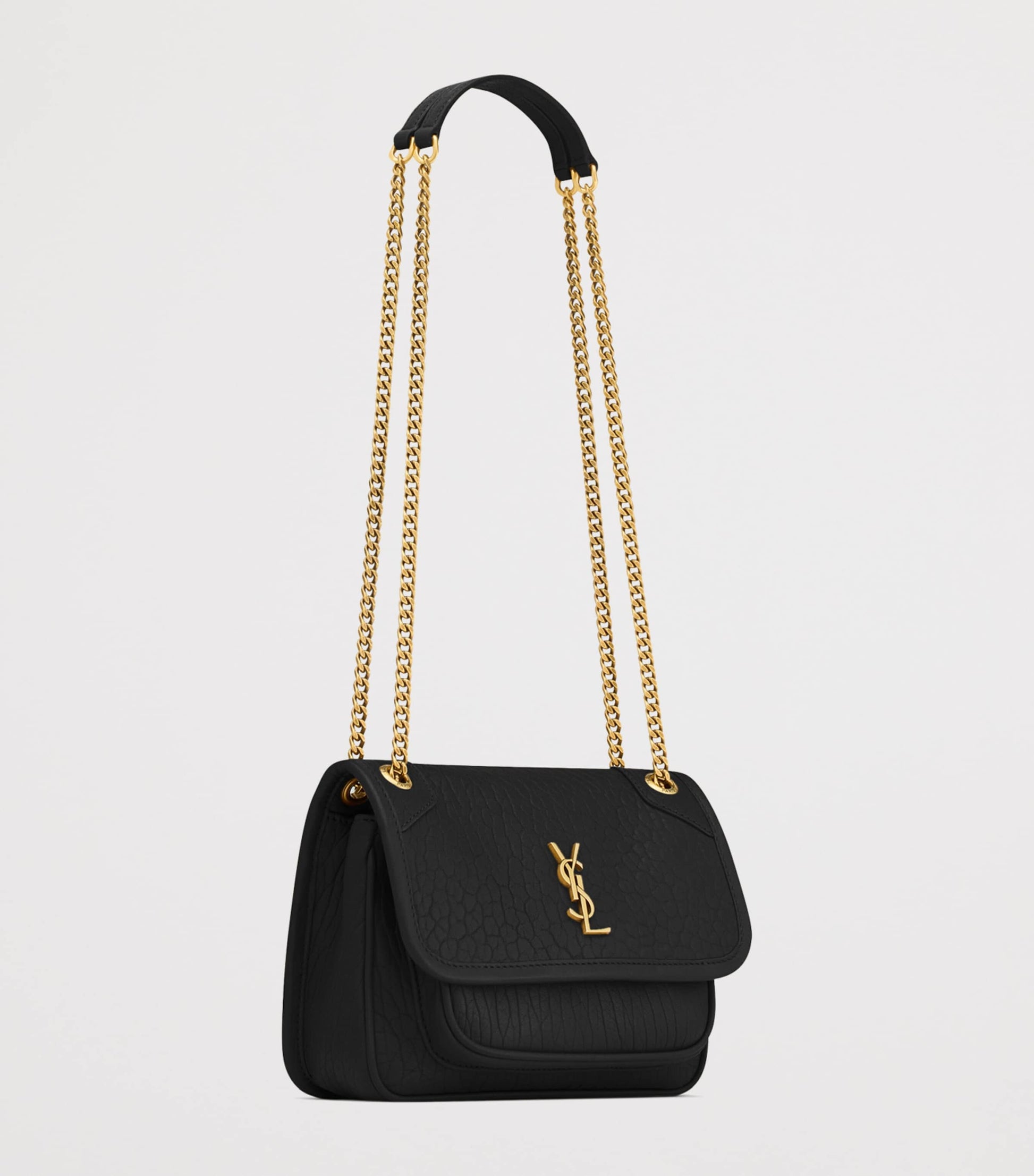 Saint Laurent Black Mini Leather Niki Shoulder Bag